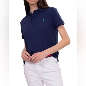 RALPH LAUREN~Size L Earth Polo Shirt Green Pony ~Classic Navy~